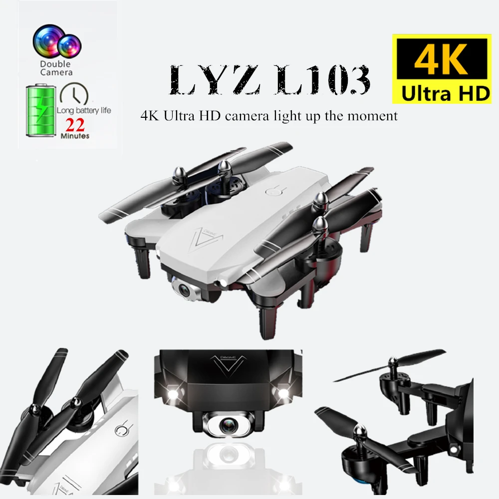 

Foldable Drone 4K Automatic Beauty Camera RC Drones with WiFi HD Camera Optical Flow Positioning RC Helicopter Quadcopter Toy
