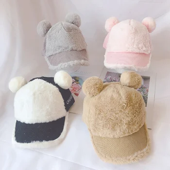 

Toddler Hat For Boys Girls Spring Baby Caps Fashion Baseball Fur Warm Baby Hats 3-9T