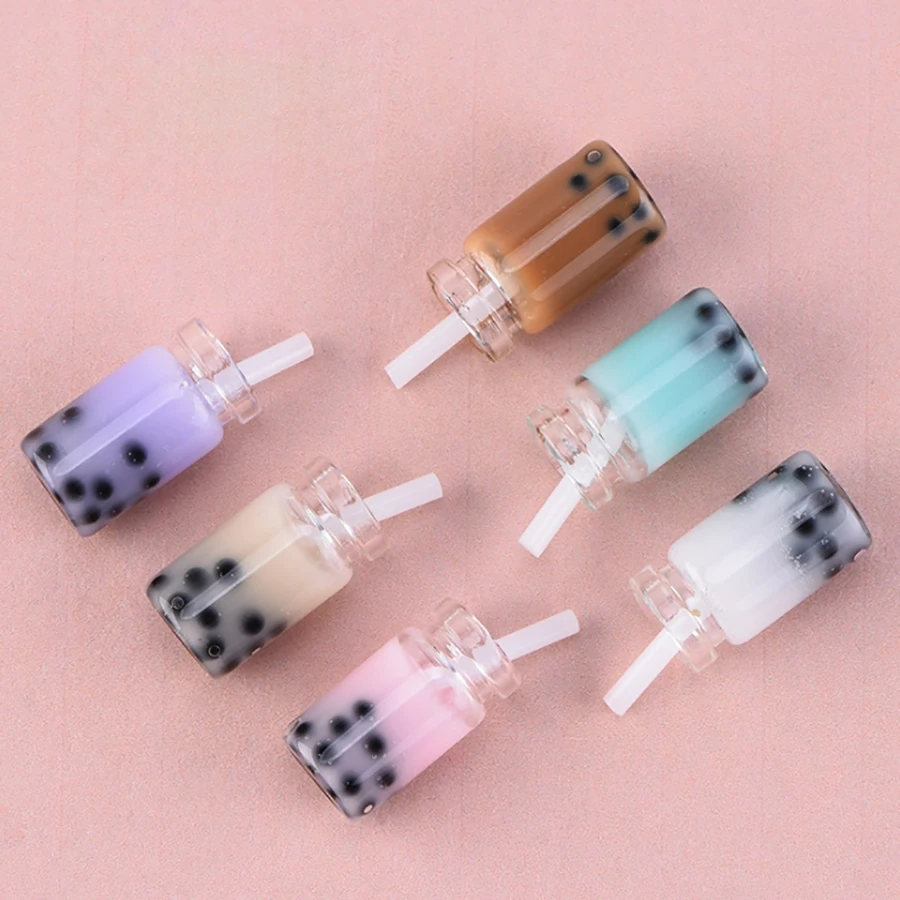 

6PCS/lot Miniature Drink Cute Mini Milk Tea Pretend Food for blyth,bjd,ob11 Dollhouse Decor Miniature Dollhouse Toys