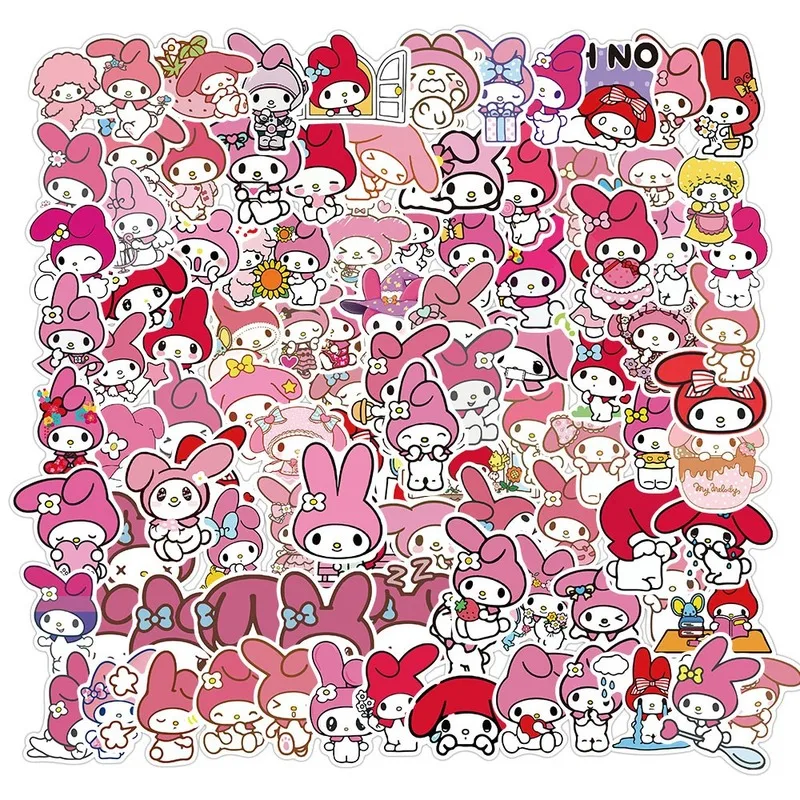 100pc No repeat lovely Hello kitty Stickers Luggage Decal Ornament Mark 