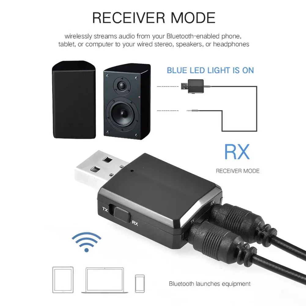 Bluetooth 5,0 аудио приемник передатчик мини стерео Bluetooth AUX RCA USB 3,5 мм разъем для ТВ ПК автомобильный комплект беспроводной адаптер