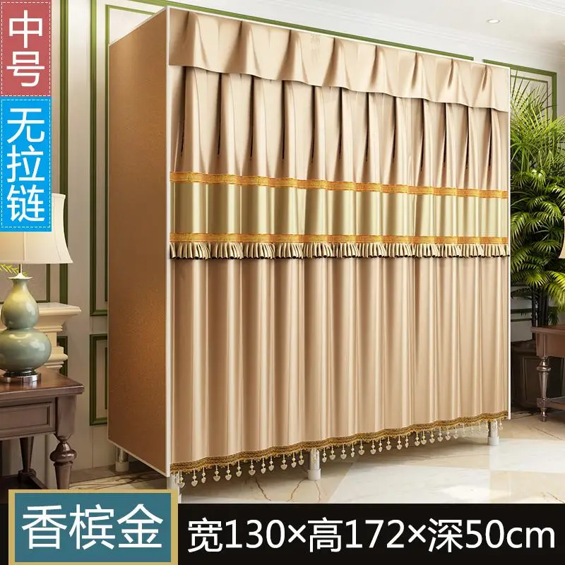 21% Тканевый шкаф, простой современный тканевый большой стальной каркас, полностью закрытый сборочный шкаф для дома и спальни - Цвет: style2