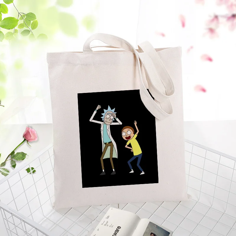 Холст сумка хозяйственная сумка DIY ежедневное использование Рик пользовательский принт Логотип эко многоразовая утилизация