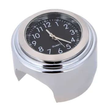 

NONE Universal 7/8" Waterproof Chrome Motorcycle Handlebar Mount Quartz Clock Watch Aluminum Luminous Clock