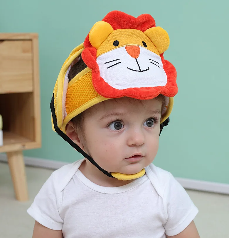 Детская кепка для защиты головы, Детская кепка для ходьбы, анти-столкновения, детская защитная каска защита головы, шапка для малыша - Цвет: lion hat