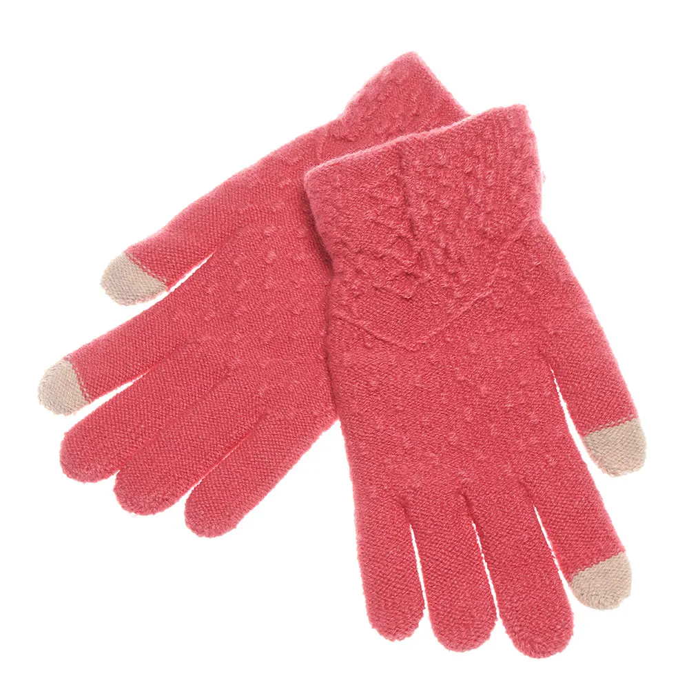 Rose Red 5 Вязаные перчатки для сенсорного экрана, зима-осень, мужские, высокое качество, мужские, утолщенные, теплые, шерстяные, кашемировые, одноцветные, перчатки, варежки, деловые перчатки - Цвет: Rose Red 5