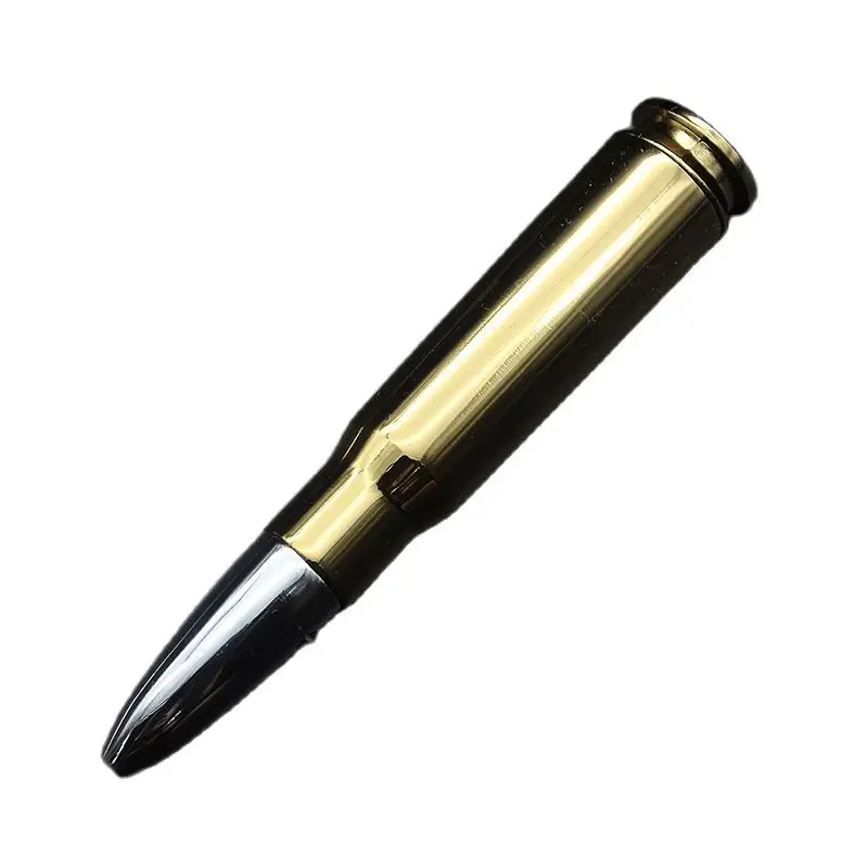 New Gold Tip Laser Infrared Open Flame Bullet Lighter Creative Military Model Warhead Inflatable Lighter