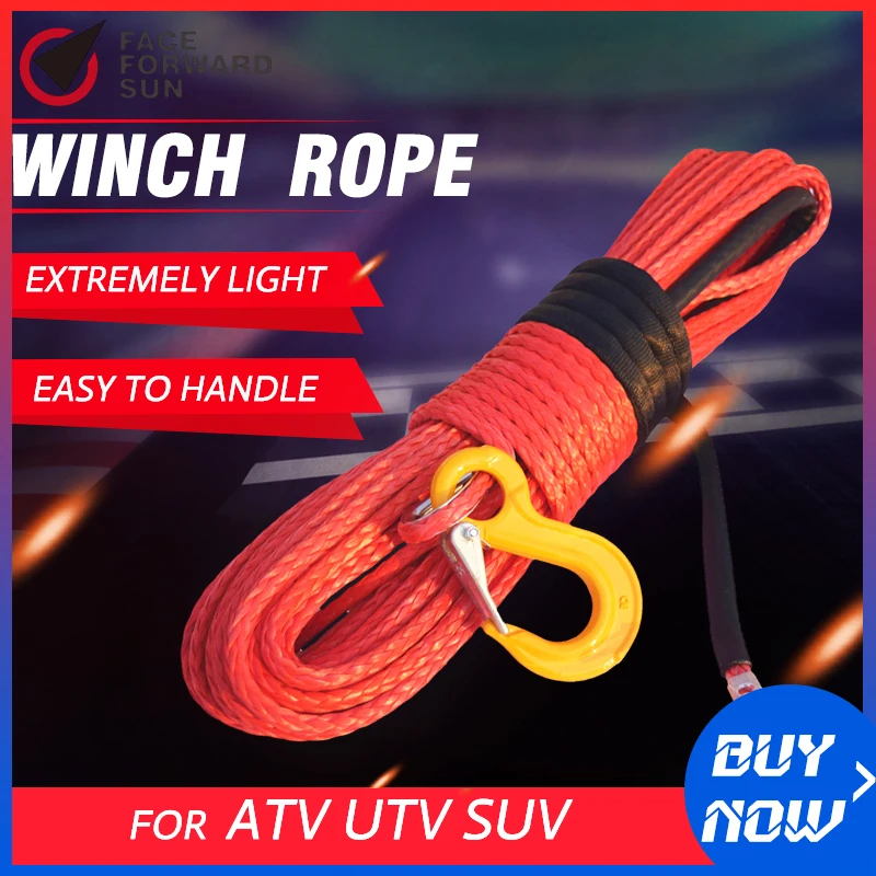 Free Shipping Red 12mm*30m ATV Winch Cable UHMWPE Rope Tow Car Plasma | Автомобили и мотоциклы