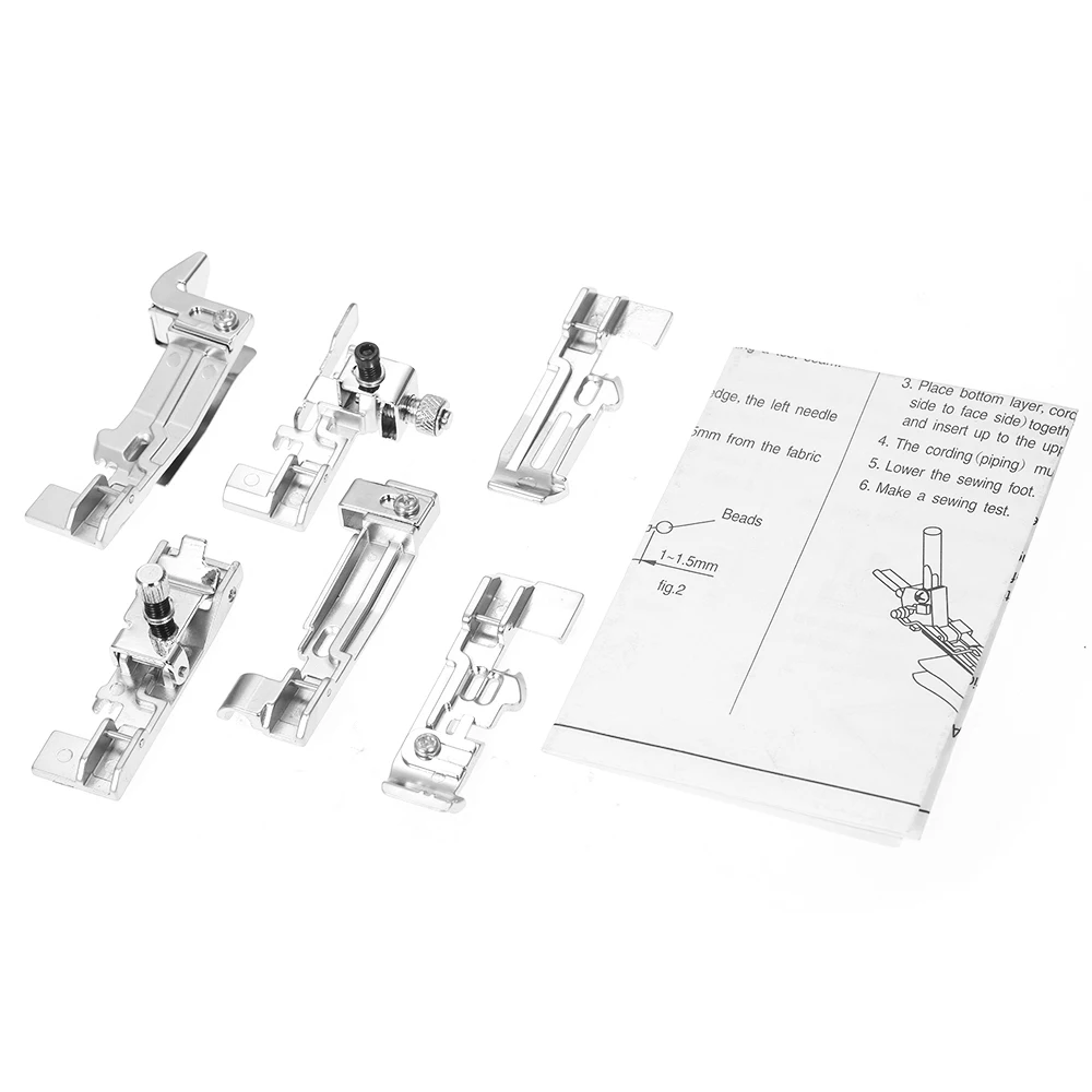 

Hot 6pcs Optional Over lock Feet Set Professional Presser Foot Kit Sewing Tools for Juki Singer Brother