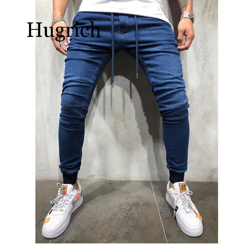 2020 Mens Skinny Jeans Slim Fit Ripped Jeans Big and Tall Stretch Blue Jeans for Men Distressed Elastic Waist M-4XL