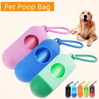 

1 Roll 9 Color Pet Dog Poop Bag Dispenser Waste Garbage Holder Dispensers + Poop Bags Set Pets Dogs Trash Cleaning Supplies