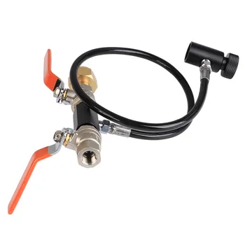 

Deluxe Dual Valve CO2 Fill Refill Station Charging Adaptor with 37Inch Hose CGA320 & W21.8-14(DIN 477)