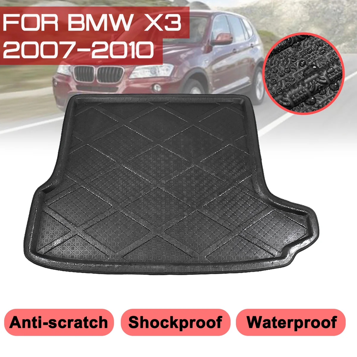 Car Rear Trunk Boot Mat For BMW X3 2007 2008 2009 2010 Waterproof Floor
