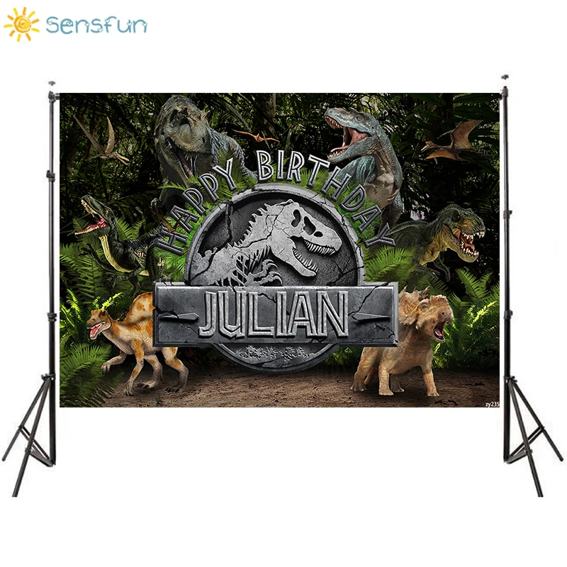 Sensfun Виниловый фон для фотосъемки по индивидуальному заказу с динозавром Мир