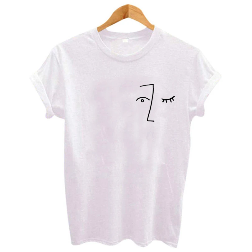Good Femme Summer Tops Tshirt Funny Pocket T Shirts Women Art Harajuku  Printed T shirt Faces Face Breast Pocket Tee Shirt|Áo phông| - AliExpress