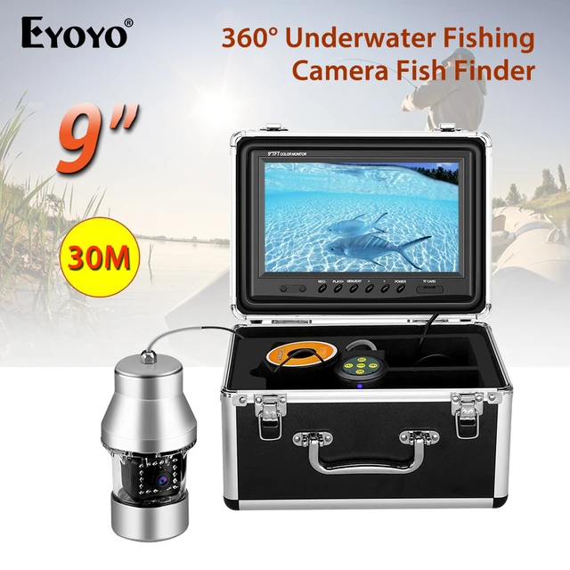 Eyoyo EF360 9 FishFinder Underwater Fishing Video Camera Fish Finder IP68  Waterproof 18 LEDs 360 Degree Rotating Ice Fishing - AliExpress