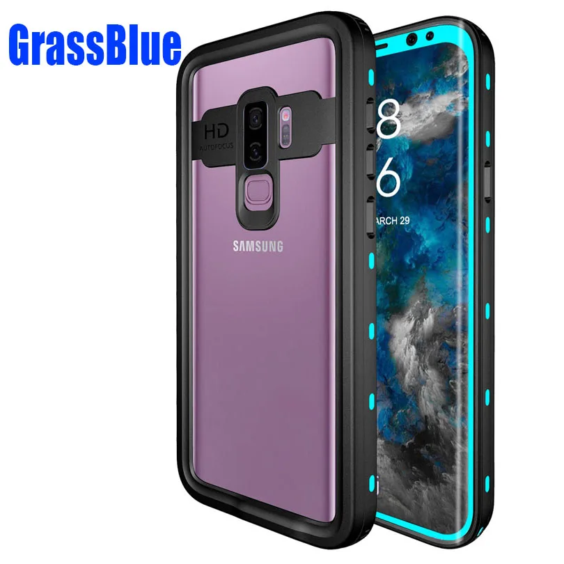 Grass Blue Для samsung Galaxy S10 Plus S9 Plus Note 10 8 9 водонепроницаемый чехол Dot Series IP68 для дайвинга под водой PC+ TPU Защитный чехол S901 - Цвет: Grass Blue