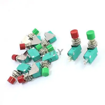 

10 Pcs SPDT Red Green Button Actuator Momentary Miniature Switches