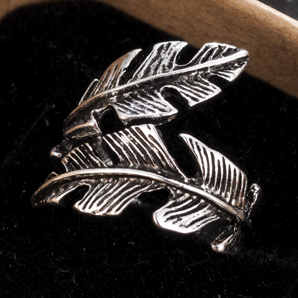 Высокое качество, модное женское и мужское античное серебряное кольцо из нержавеющей стали в форме пера, кольца для влюбленных, ювелирное изделие, подарок