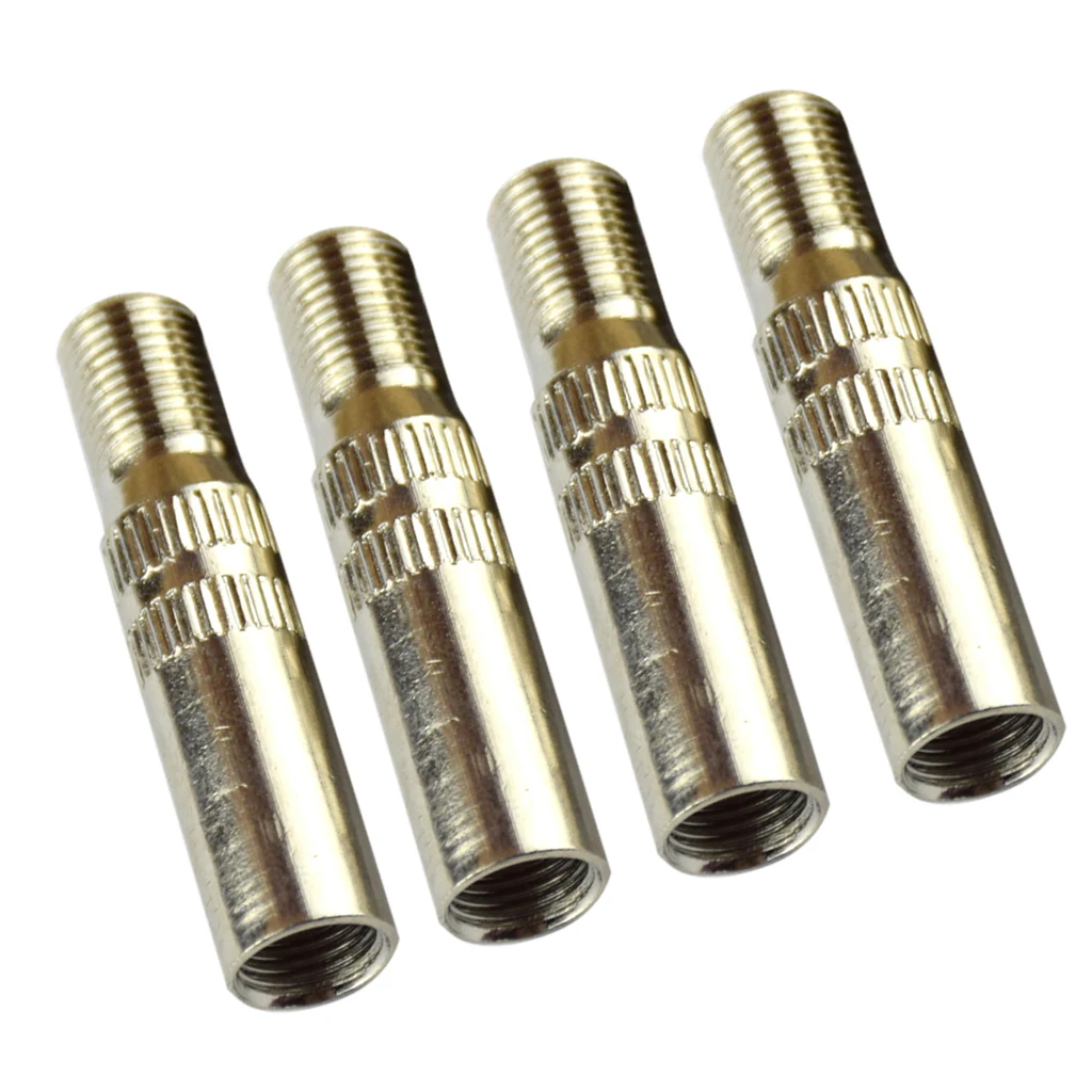 4 Pcs Tire Valve Cap Extension Adaptor, 39mm Metal Automotive Wheel Valve Caps Stem Extender for Car Truck Van Caravan, Silver
