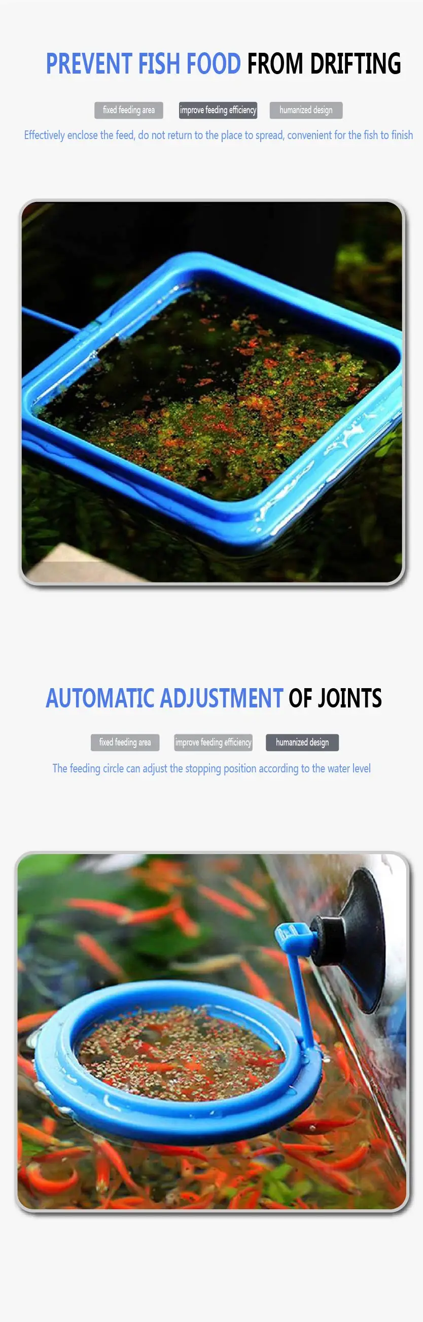 Aquarium Fish Tank Feeding Ring Round Square Floating Food Tray with Suction Cup for Fish Shrimp Turtle Feeding Accessory