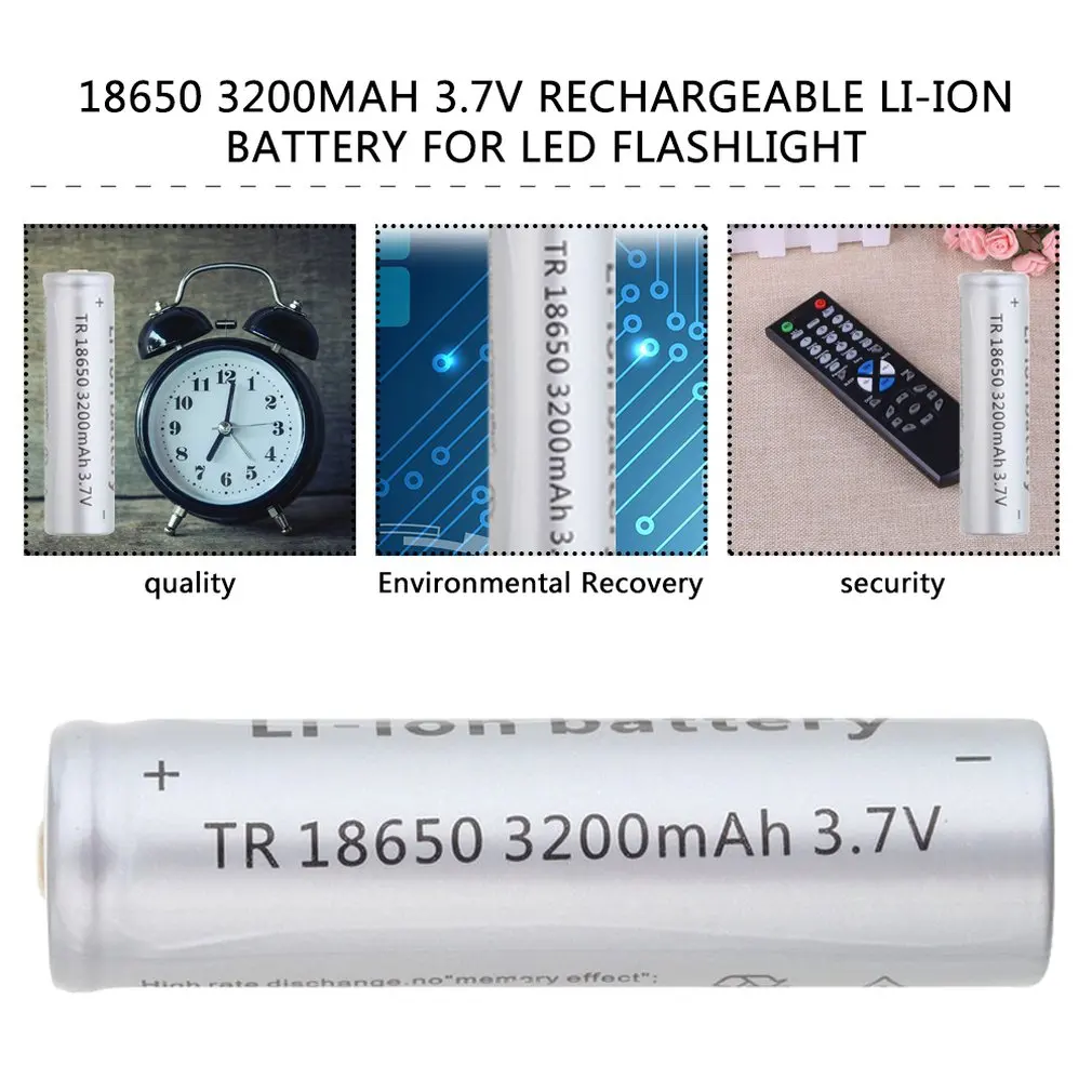 8650 3200mAh 3 7 V перезаряжаемый Незащищенный литий ионный аккумулятор Аварийное