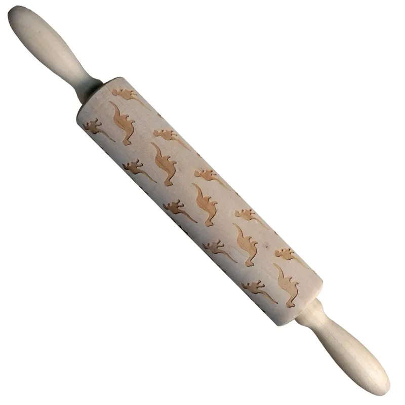 Wooden Tools Home DIY Props Cute Christmas Embossing Easter Cookies Baking Biscuit Cake Roll