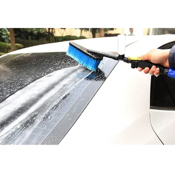 

New Tire Cleaning Tool Car Cleaning Brush Retractable Long Handle Car Wash Brush Flow-through Brush With Foaming Bottle