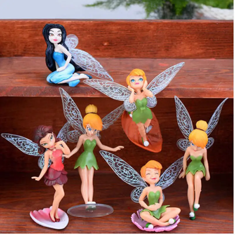 Flower Fairy Pixie Wing Family Miniature Artificial Garden Ornament Decor 6Pcs 