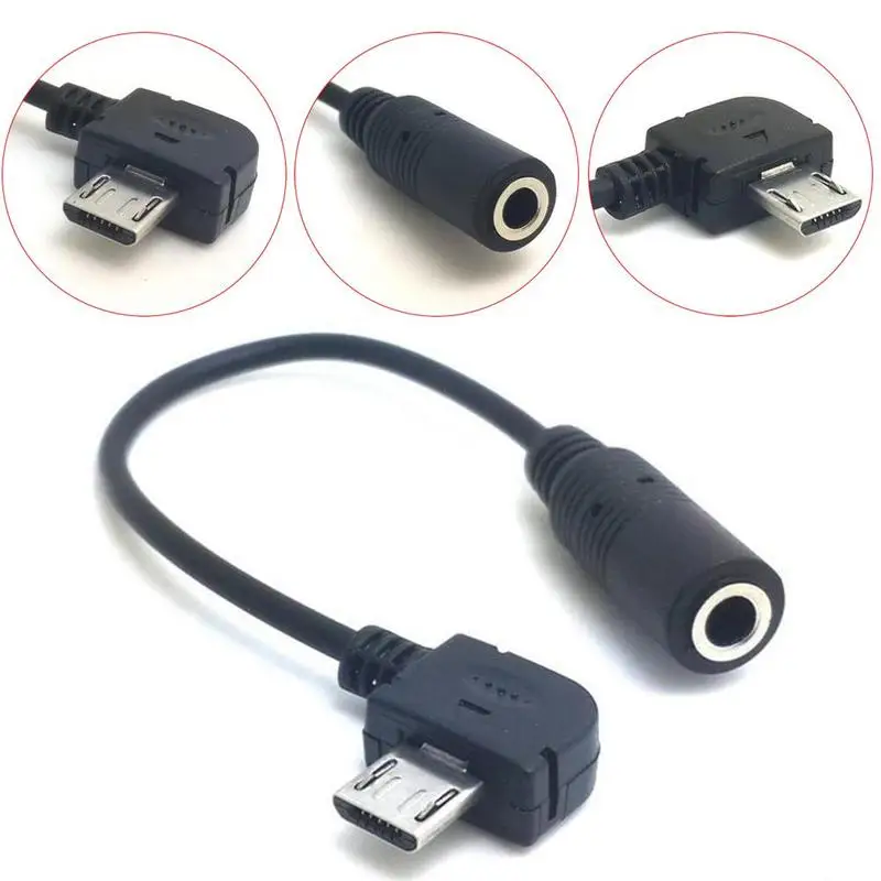Usb 5 pin 3,5mm Audio hembra auxiliar auriculares adaptador Micro Usb a
