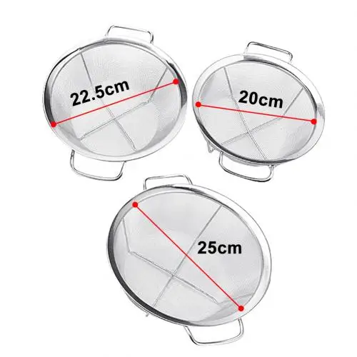 Silver 20cm 1pcs Тонкая Нержавеющая сталь сетка для стирки сито для риса фрукты овощи сито дуршлаг для кухни принадлежности - Цвет: Silver 20cm 1pcs
