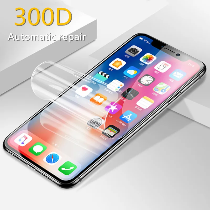  300D Screen Protector Für iphone 11 Pro X XS Hydrogel film auf iphone 7 6s 6 8 plus XR 5S SE Schutz