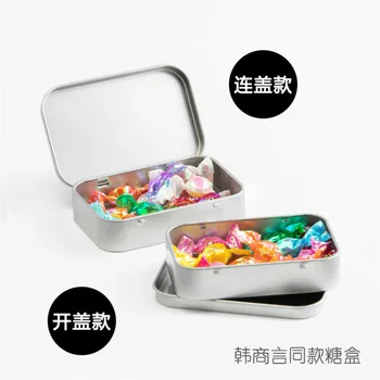 

New Rectangular Metal Lip Tin Can Box Silver Blank Candy Jewelry Storage Case Organizer For Money Coin Candy Keys