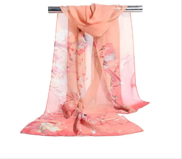 160*50 см многостильный праздничный подарок шифоновый полосатый шарф Дикая мода Солнцезащитная шаль Цветочный Принт шарф шарфы - Цвет: A-8
