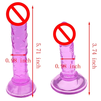 1PCS Erotic Soft Jelly Dildo Realistic Penis Bullet Vibrator Anal Dildo Strap On Big Penis Suction Cup Toys For Adult Sex Toys 6
