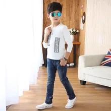 Детские джинсовые брюки для мальчиков, детская одежда, брюки, штаны для мальчиков, 12 больших размеров, Мужская одежда, осенняя одежда, 13-15 лет, осень