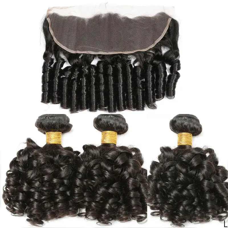 Надувные вьющиеся пряди волос с фронтальной связью 3/4 ков Fummi Hair пряжкой 13x4
