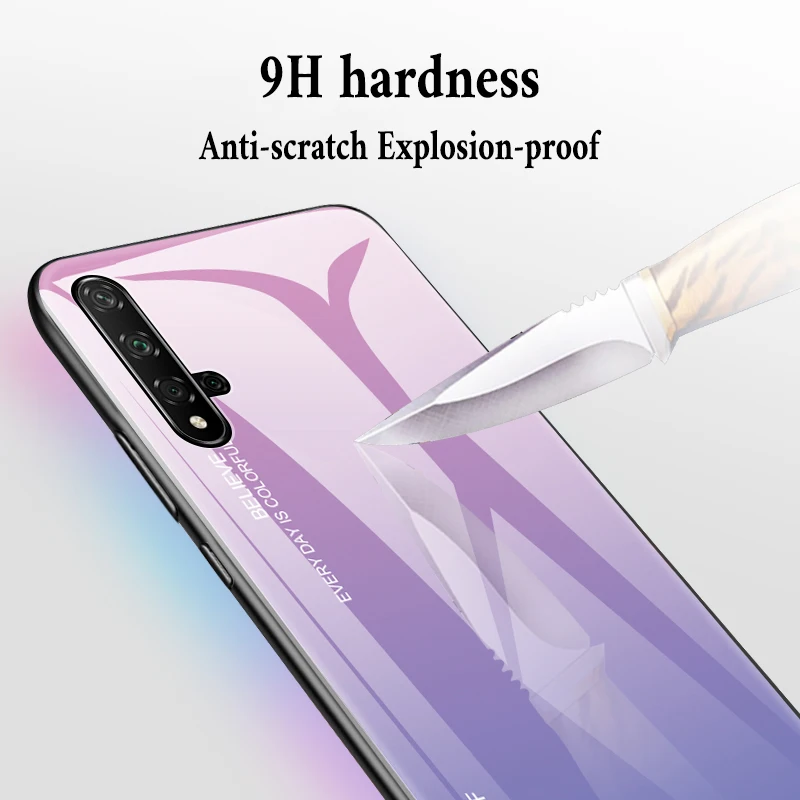 Роскошный градиентный чехол из закаленного стекла для huawei P20 P30 lite Pro, противоударный чехол для телефона Honor 20 10 lite 8x 9x Pro 20i, чехол