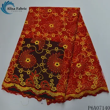 

Alisa fashionable african net lace fabric 2020 high quality embroidery with stones french lace nigerian tulle fabrics for sewing