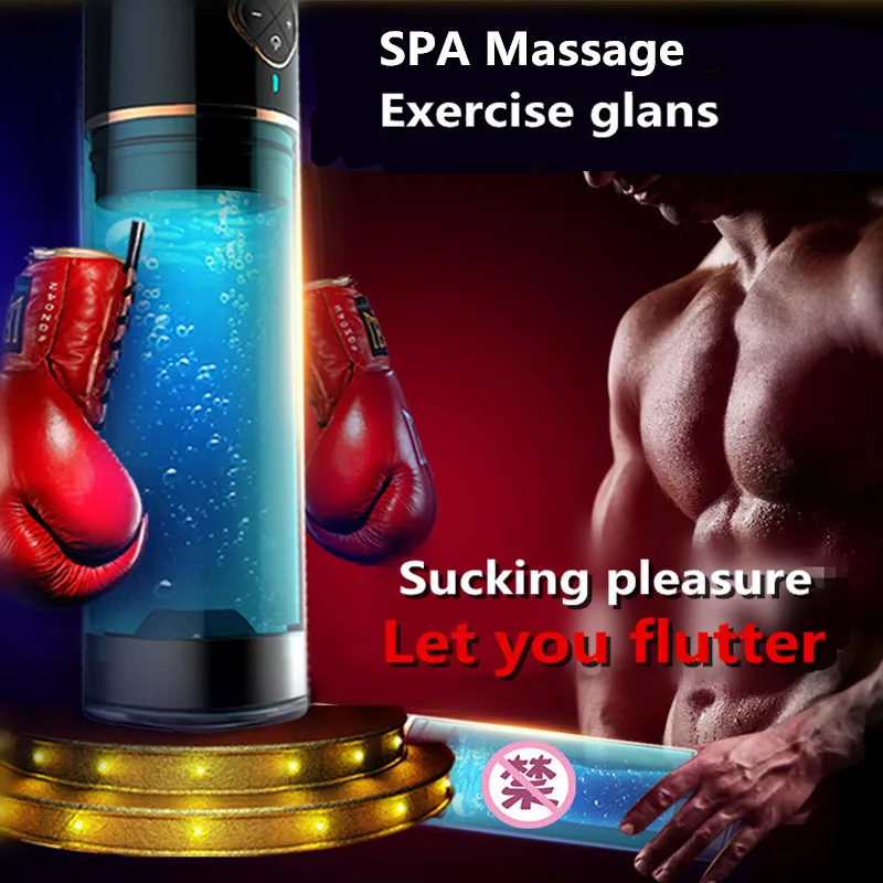Time delay exercise Sex Toy For Men Water Vacuum Massage Masturbator Cup Male Penis Enlargement Pump Smart Automatic Interaction