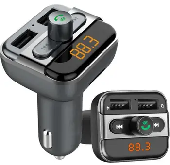 

50pcs 12V-24V FM Transmitter Bluetooth Handsfree Car Kits MP3 LCD Display Play TF Card USB Car Charger bt20