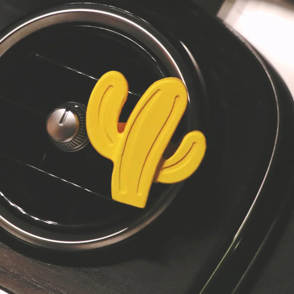 Yellow Cactus Гипсовый автомобильный Кондиционер Вентиляционный зажим украшение ручной работы окрашенные кактус гаджеты Изящные цветы автомобильный вентиляционный диффузор украшение-зажим - Название цвета: Yellow Cactus