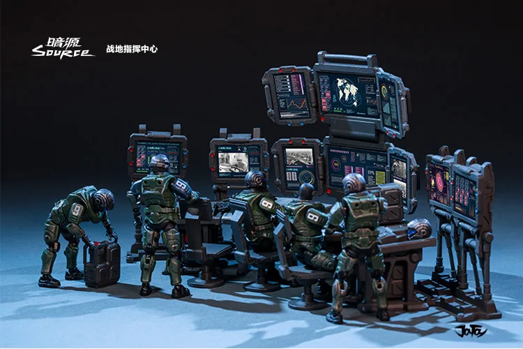 Новинка JOYTOY 1/25 солдат(5 шт.) Battlefield командный центр фигурки - Цвет: Зеленый