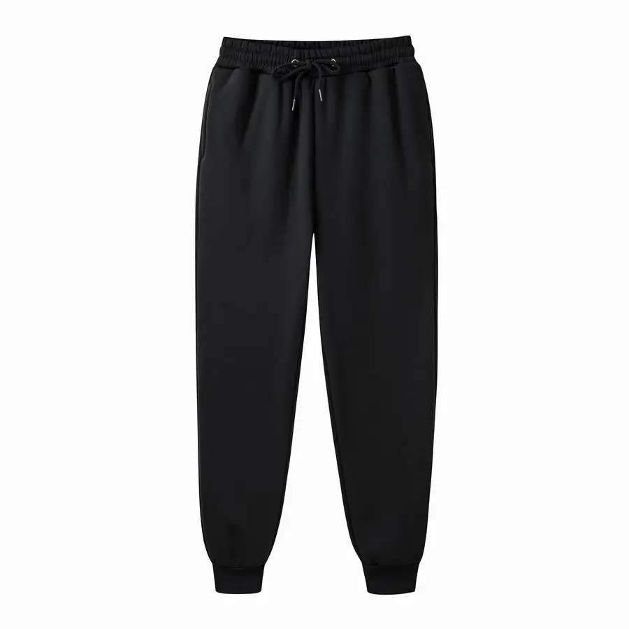 Men Pants Trouser Streetwear Black Sports Solid Cotton Casual Gray Plus-Size Loose