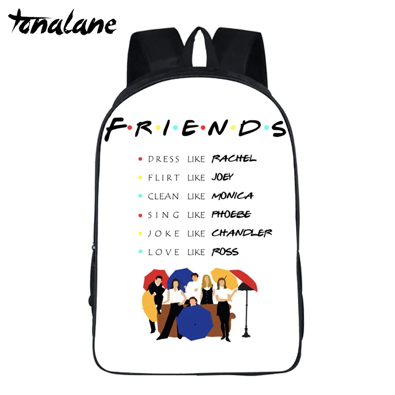 Рюкзак для детей с изображением друзей ТВ-шоу, школьные сумки, винтажный рюкзак для ноутбука для девочек-подростков, мальчиков, Harajuku, повседневные дорожные сумки - Цвет: 3