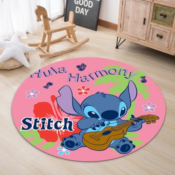 

Disney Stitch 100cm Baby Play Mats Round Mickey Kids Rug Developing Mat Anti-slip Doormat Bedroom Carpet Activity Gym Baby