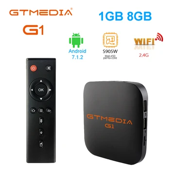 

GTMEDIA G1 Set Top Box 4G DDR3 USB Wireless WiFi Bluetooth Android 7.1 4K Smart Penta-Core Mali-450 IPTV M3U Android tv box