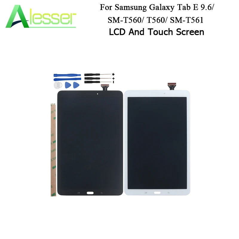 

Alesser For Samsung Galaxy Tab E 9.6 LCD SM-T560 T560 SM-T561 Display And Touch Screen Digitizer Assembly With Tools + Adhesive