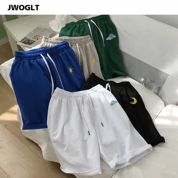 

Summer New Fashion Mens Shorts 100% Cotton Funny Embroidery Drawstring Waist Soft Comfort Sweat Short Joggers