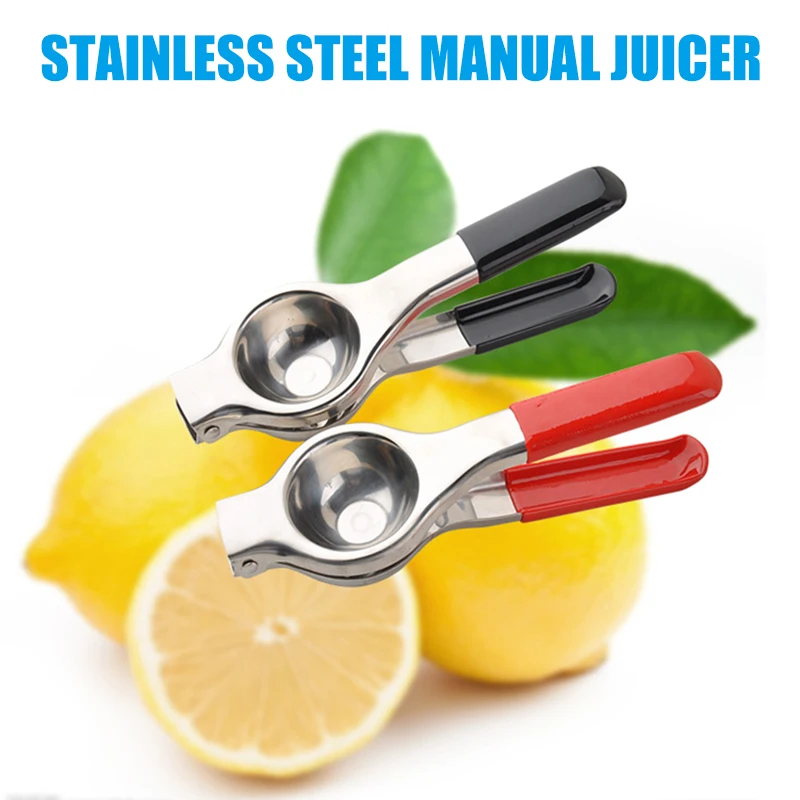 

Lemon Squeezer Heat-resistant Stainless Steel Manual Juicer Lemon Fruit Juicer with Silicone Handles LAD-sale